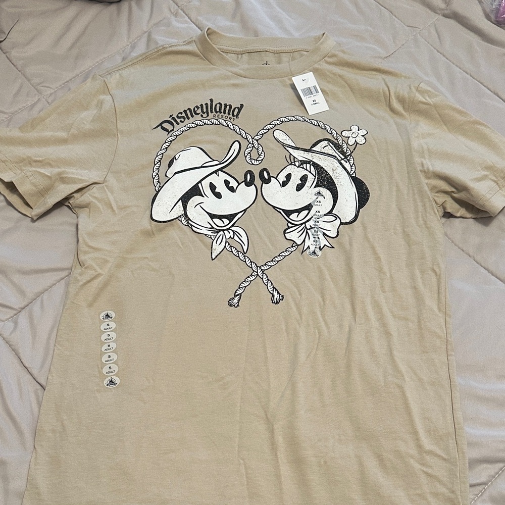 Disneyland Tan Mickey and Minnie Graphic Tee